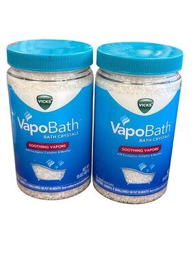 Vicks Vapobath Bath Crystals Soothing Vapors Eucalyptus Camphor Menthol 15oz Eac